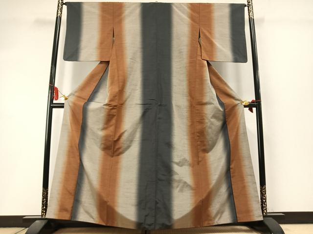 平和屋着物●上質な紬 間道 正絹 逸品 AABL8573fy