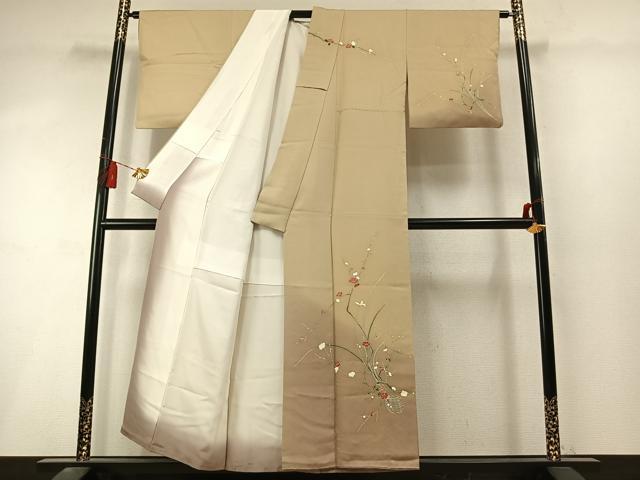 平和屋着物●訪問着 友禅 枝花文 暈し染め 正絹 逸品 未使用 AABL8594fy