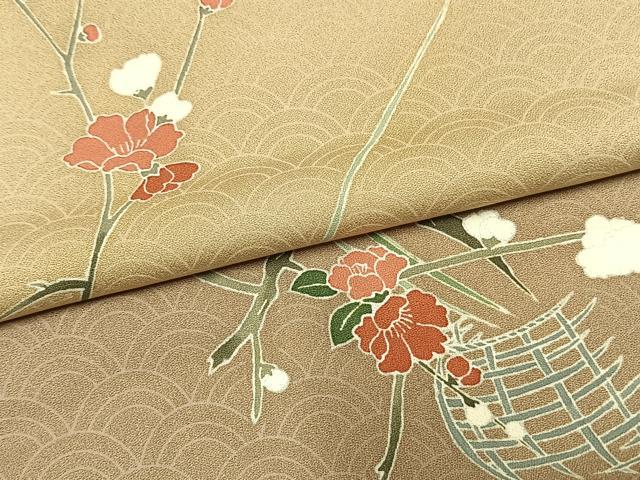 平和屋着物●訪問着 友禅 枝花文 暈し染め 正絹 逸品 未使用 AABL8594fy