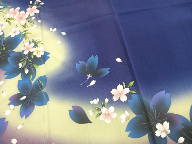 平和屋着物●小振袖 二尺袖 舞桜文 暈し染め AABL8596fy