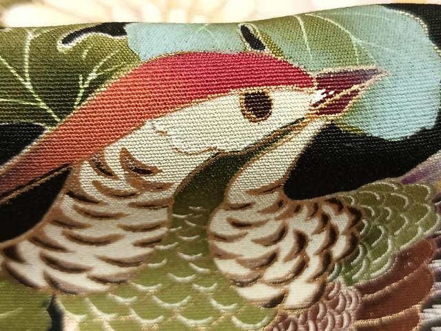平和屋着物●豪華黒留袖 作家物 花鳥文 金彩 正絹 逸品 AABL8603fy
