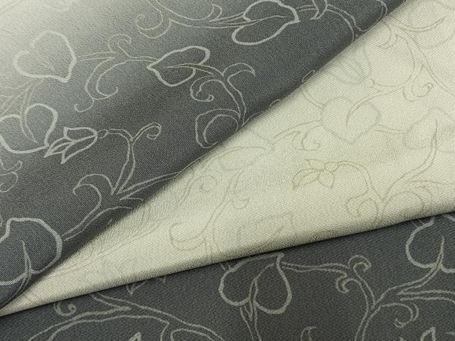 平和屋着物●上質な小紋 市松唐草文 暈し染め 正絹 逸品 AABL8608fy