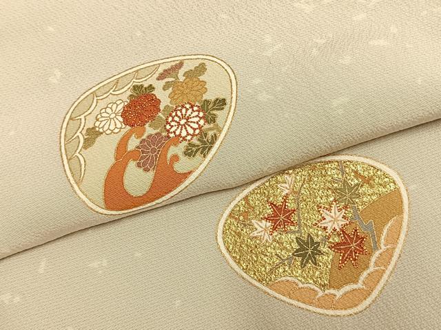 平和屋着物●訪問着 駒刺繍 草花文 金彩 正絹 逸品 AABL8611fy
