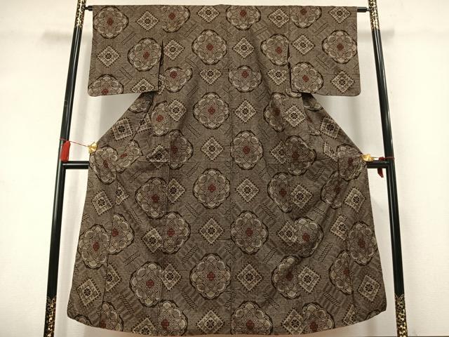 平和屋着物●本場大島紬 龍郷絣 正絹 逸品 AABL8620fy