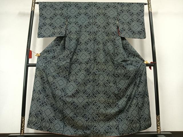 平和屋着物●本場大島紬 龍郷絣 正絹 逸品 AABL8622fy