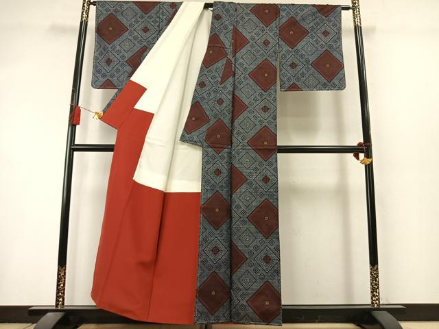平和屋着物●本場大島紬 龍郷絣 正絹 逸品 未使用 AABL8623fy