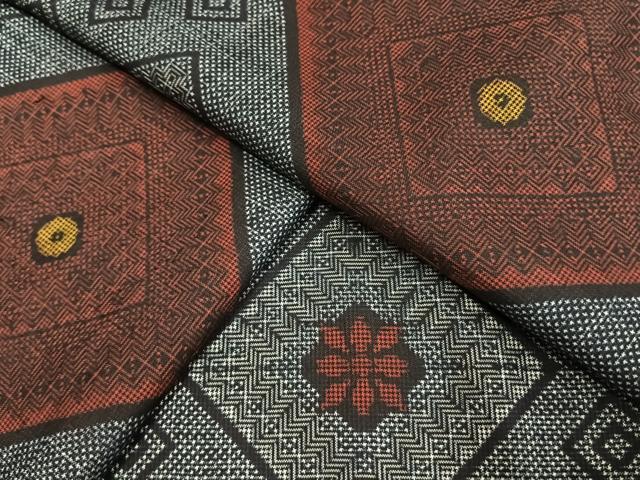 平和屋着物●本場大島紬 龍郷絣 正絹 逸品 未使用 AABL8623fy
