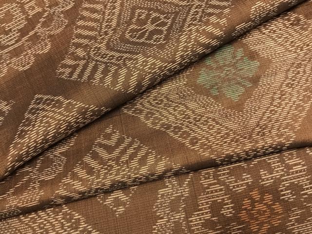 平和屋着物●本場大島紬 吉祥花文 正絹 逸品 AABL8625fy