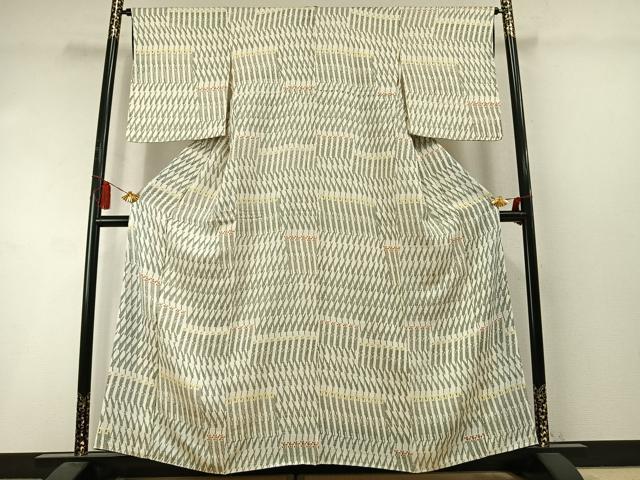 平和屋着物●上質な小紋 幾何学文様 正絹 逸品 未使用 AABL8648fy