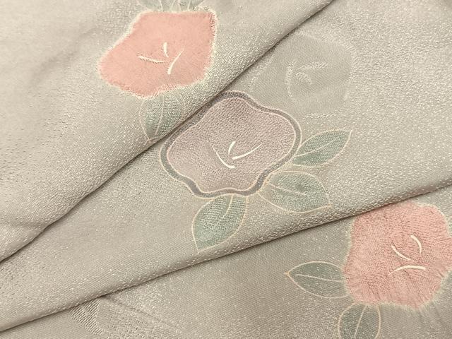 平和屋着物●上質な小紋 地紋起こし 草花文 正絹 逸品 AABL8650fy