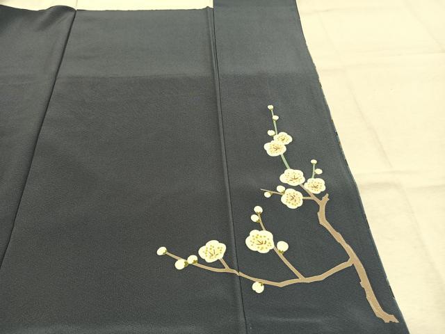 平和屋着物●十日町友禅作家 阿部佳雪 色留袖 枝梅松文 暈し染め 正絹 逸品 未使用 AABL8698fy