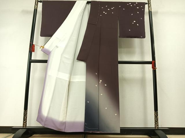 平和屋着物●十日町友禅作家 あらい義風 訪問着 舞桜文 暈し染め 正絹 逸品 未使用 AABL8706fy