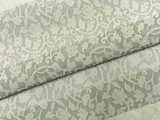平和屋着物●お召 横段花唐草文 正絹 逸品 AABL8708fy