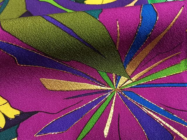 平和屋着物●豪華振袖 駒刺繍 草花文 金彩 正絹 逸品 AABL8720fy