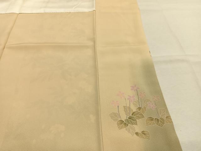 平和屋着物●訪問着 友禅 作家物 草花文 暈し染め ロング丈 正絹 逸品 未使用 AABL8722fy
