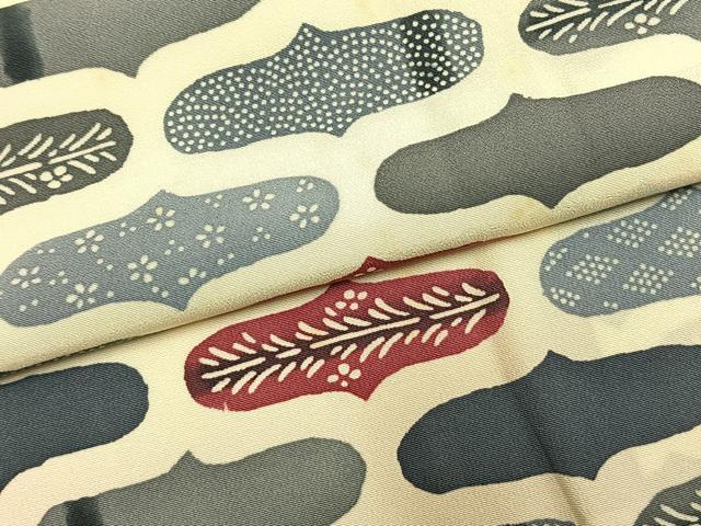 平和屋着物▼上質な小紋 型染め 幾何学文様 正絹 逸品 AABL8724fy