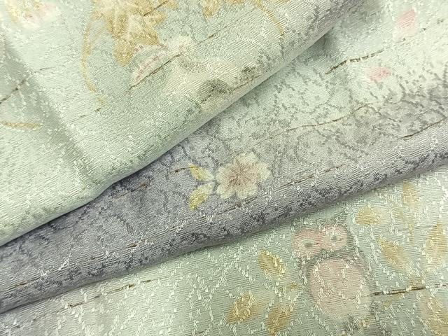 平和屋着物●長襦袢 無双仕立て 梟 兎 舞桜文 暈し染め やまと誂製 正絹 逸品 AABL8728fy