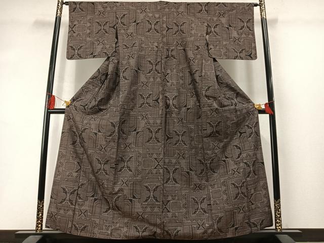 平和屋着物●本場大島紬 9マルキ 色紙重ね文 正絹 逸品 AABL8739fy