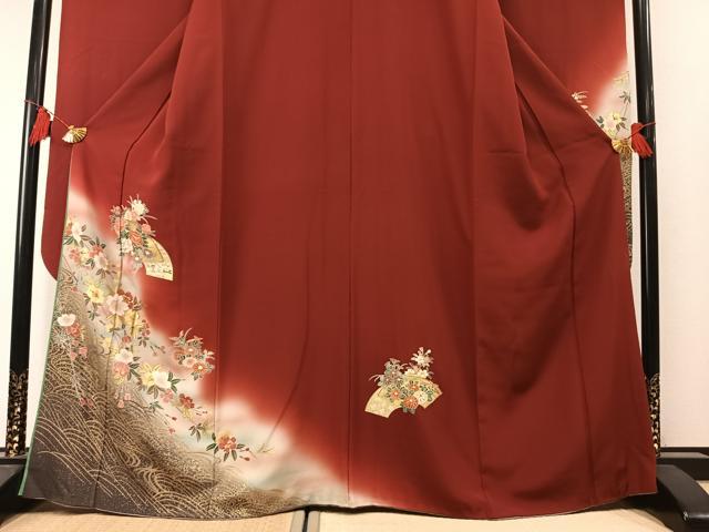 平和屋着物●豪華振袖 地紙花文 暈し染め 金彩 鈴乃屋扱い 正絹 逸品 AABL8743fy