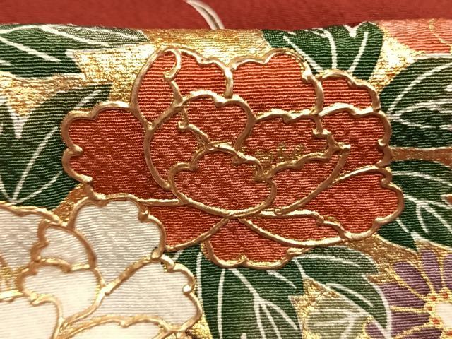 平和屋着物●豪華振袖 地紙花文 暈し染め 金彩 鈴乃屋扱い 正絹 逸品 AABL8743fy