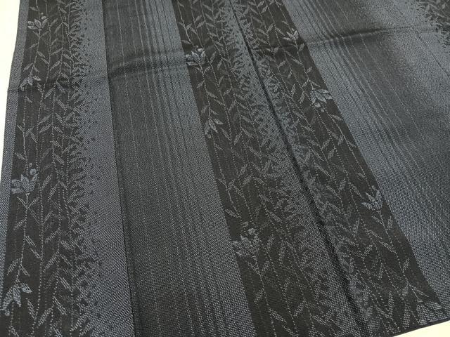 平和屋着物●本塩沢 草花間道 正絹 逸品 AABL8766ph