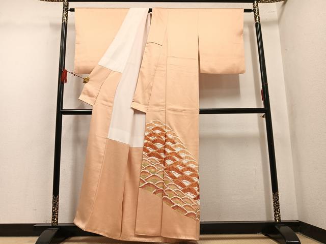 平和屋着物●豪華色留袖 刺繍 松 金彩 正絹 逸品 AABL8786ph