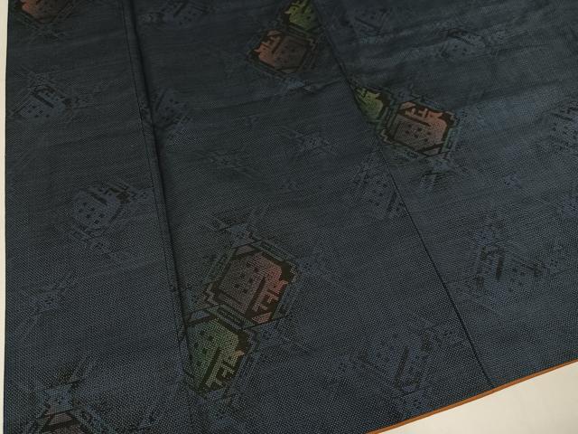 平和屋着物●本場大島紬 9マルキ 幾何学文様 正絹 逸品 AABL8791ph