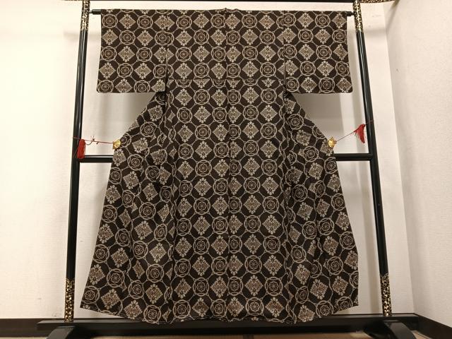 平和屋着物●本場大島紬 龍郷絣 正絹 逸品 未使用 AABL8798ph