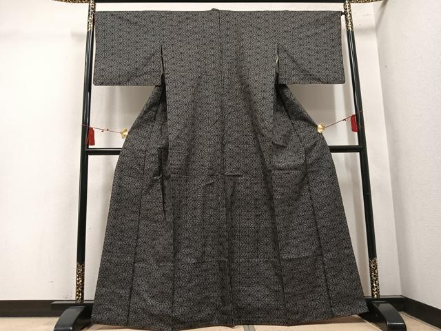 平和屋着物●本場大島紬 7マルキ 麻の葉文様 正絹 逸品 AABL8803ph