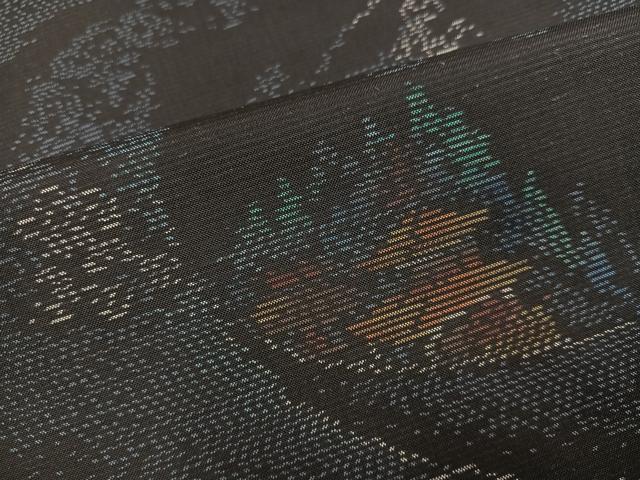平和屋着物●本場大島紬 風景文 正絹 逸品 AABL8813ph