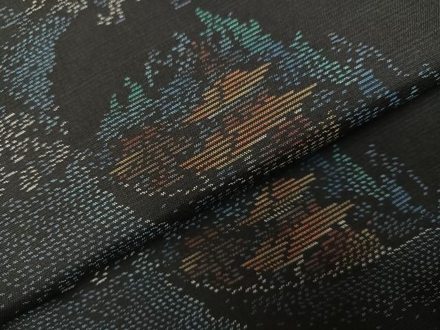 平和屋着物●本場大島紬 風景文 正絹 逸品 AABL8813ph