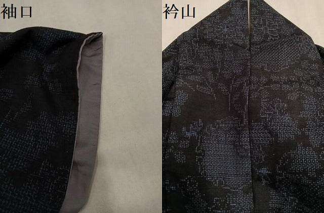 平和屋着物●結城紬 80亀甲 雪輪花文 正絹 逸品 AABL8834ph