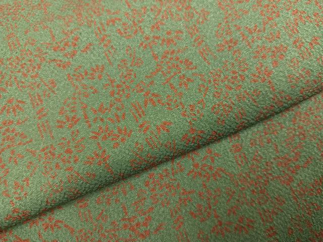 平和屋着物●江戸小紋 笹竹文 鬼しぼ縮緬 正絹 逸品 AABL8837ph