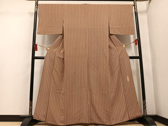 平和屋着物●重要無形文化財 人間国宝 伊勢型紙縞彫師 児玉博 小紋 間道 正絹 逸品 AABL8838ph