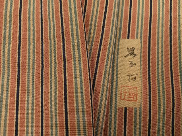 平和屋着物●重要無形文化財 人間国宝 伊勢型紙縞彫師 児玉博 小紋 間道 正絹 逸品 AABL8838ph