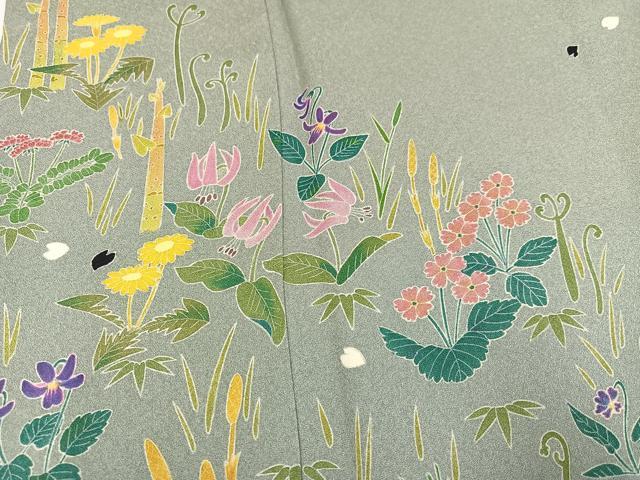 平和屋着物●訪問着 作家物 花蝶文 暈し染め 正絹 逸品 AABL8845ph