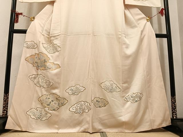 平和屋着物●訪問着 刺繍 草花文 金彩 正絹 逸品 AABL8849ph