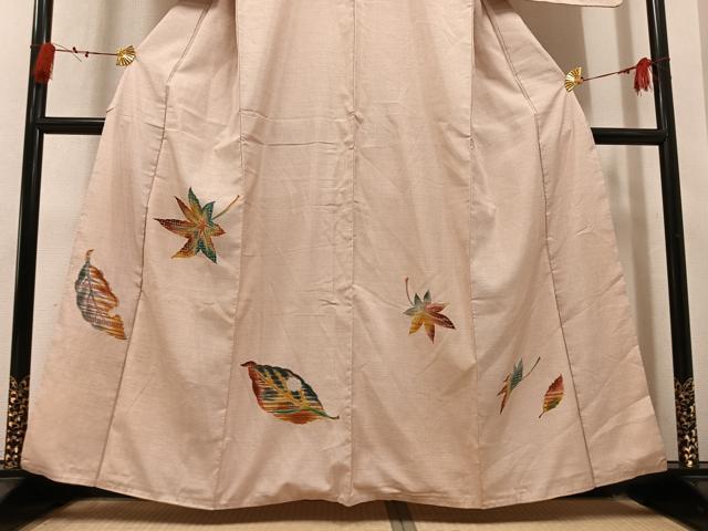 平和屋着物●中国三大刺繍 スワトウ刺繍 汕頭刺繍 本場大島紬 訪問着 総刺繍 舞葉文 正絹 逸品 AABL8850ph