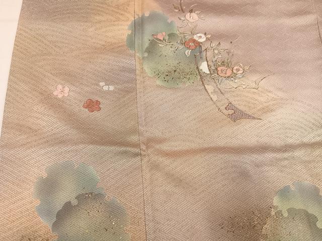 平和屋着物●訪問着 刺繍 雪輪枝梅文 暈し染め 金彩 正絹 逸品 未使用 AABL8854ph