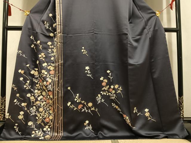 平和屋着物●訪問着 草花文 金彩 ロング丈 正絹 逸品 AABL8863ph