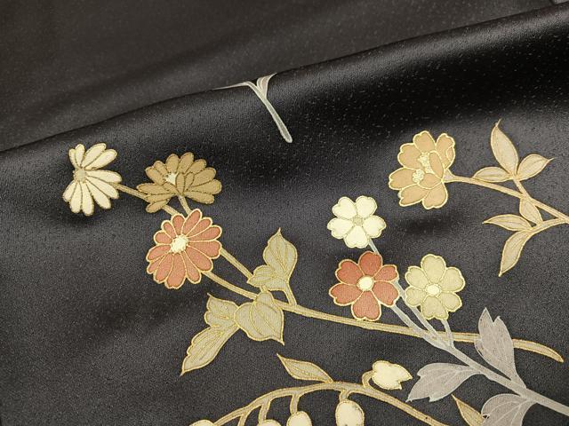 平和屋着物●訪問着 草花文 金彩 ロング丈 正絹 逸品 AABL8863ph