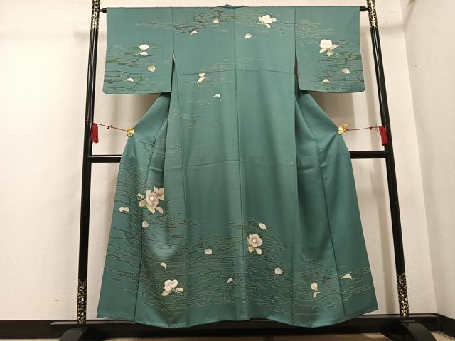 平和屋着物●訪問着 刺繍 枝椿 三越扱い 正絹 逸品 AABL8874ph