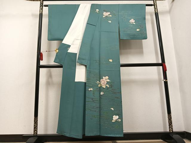平和屋着物●訪問着 刺繍 枝椿 三越扱い 正絹 逸品 AABL8874ph