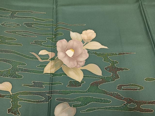 平和屋着物●訪問着 刺繍 枝椿 三越扱い 正絹 逸品 AABL8874ph