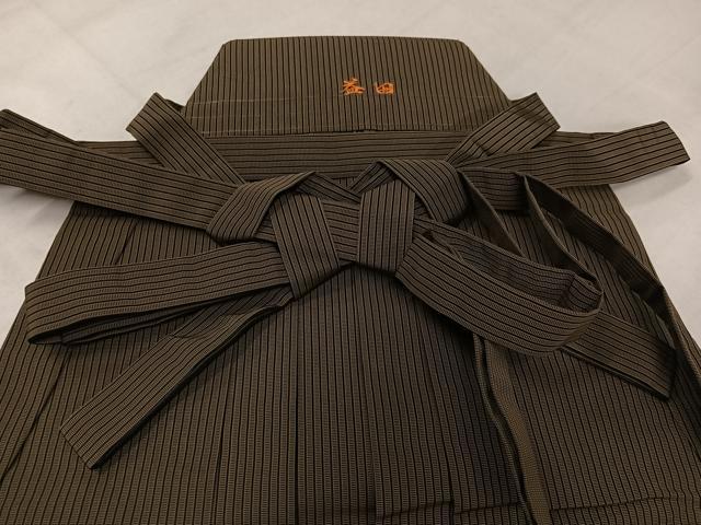 平和屋着物●男性 行灯袴 縞 正絹 逸品 未使用 AABL8876ph