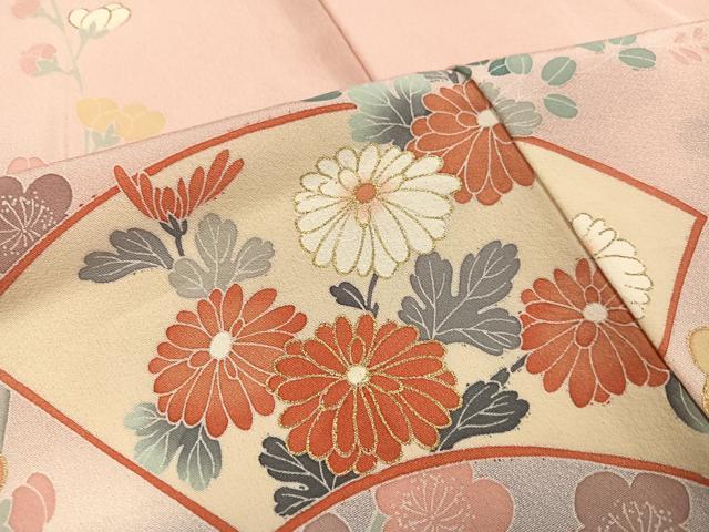 平和屋着物●訪問着 駒刺繍 地紙花文 暈し染め 金彩 正絹 逸品 未使用 AABL8879ph