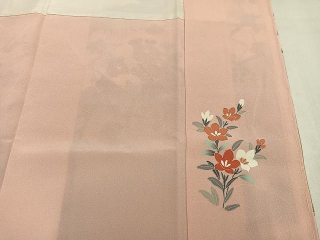 平和屋着物●訪問着 駒刺繍 地紙花文 暈し染め 金彩 正絹 逸品 未使用 AABL8879ph