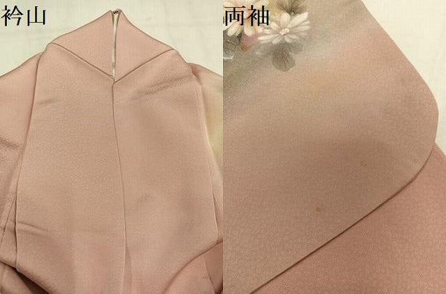 平和屋着物●訪問着 手描き 草花文 暈し染め 正絹 逸品 AABL8885ph