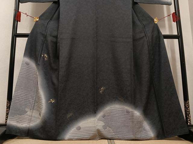 平和屋着物●訪問着 雪輪花文 暈し染め 金糸 正絹 逸品 AABL8891ph