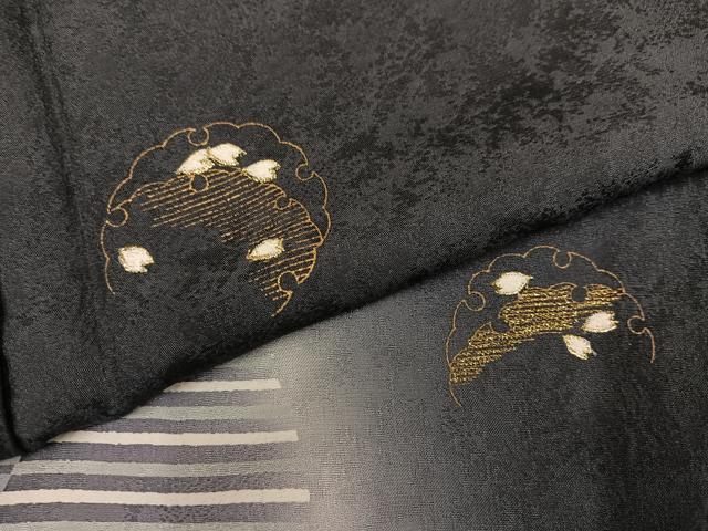 平和屋着物●訪問着 雪輪花文 暈し染め 金糸 正絹 逸品 AABL8891ph